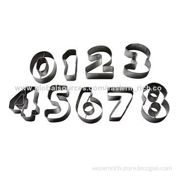 9pcs numbers cookie cutter set, SS 18/0